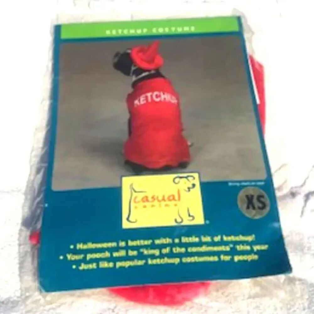 Size: Extra Small Doggie Halloween Costume . "Ketchup" . Casual Canines . New